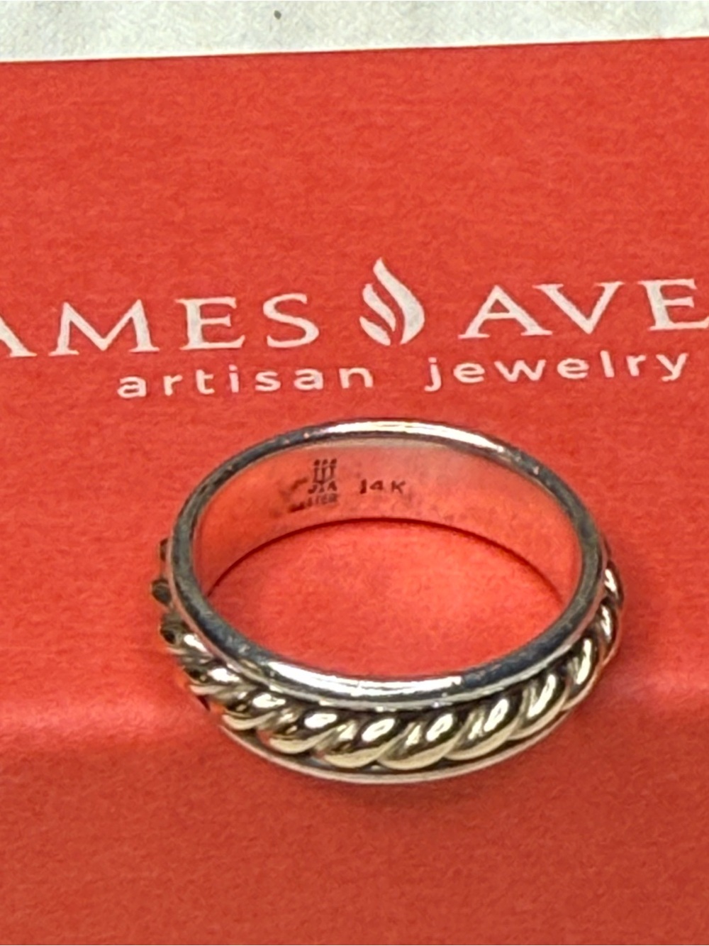 James Avery Two-Tone Rope Accent Ring - Silver & Gold